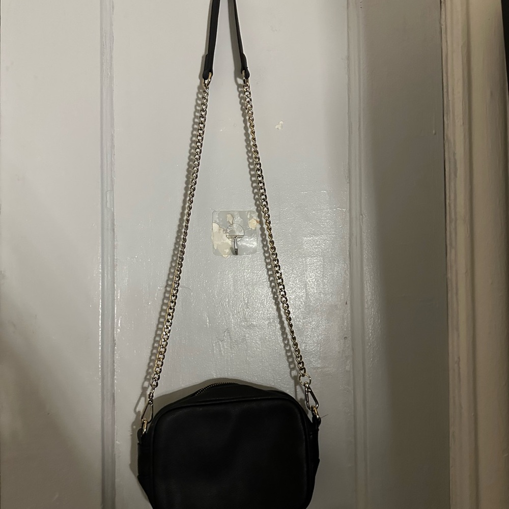 Forever 21 Black Crossbody Bag with Silver Chain
